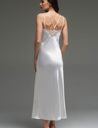 Длинная шёлковая сорочка Mia-Amore LILIROSE 4594 белый, Цвет: белый, Размеры: 2XL, изображение 2