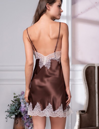 Сорочка шелковая Mia-Amore MARILIN 3100 шоколадный, Цвет: шоколадный, Размеры: M, изображение 2