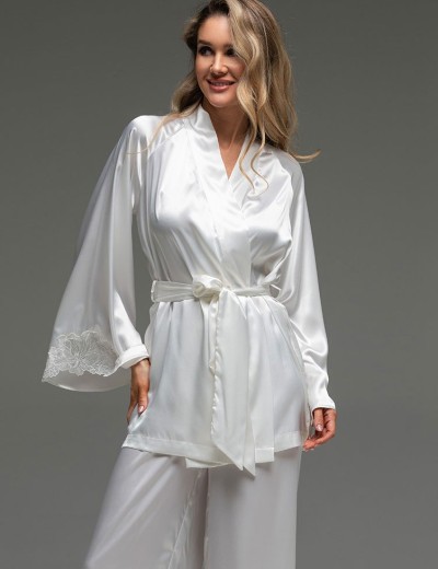 Комплект шёлковый Mia-Amore LILIROSE 4596 белый, Цвет: белый, Размеры: 2XL, изображение 3