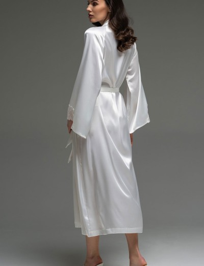 Длинный шёлковый халат Mia-Amore LILIROSE 4599 белый, Цвет: белый, Размеры: 2XL/3XL, изображение 2