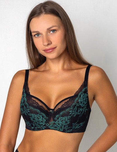 Бюстгальтер полумягкий Fluide EMERALD 6035 черный/изумруд, Цвет: черный/изумруд, Размеры: 75D, изображение 4