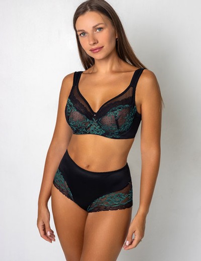 Бюстгальтер на широких бретелях Fluide EMERALD 7011 черный/изумруд, Цвет: черный/изумруд, Размеры: 75C, изображение 2