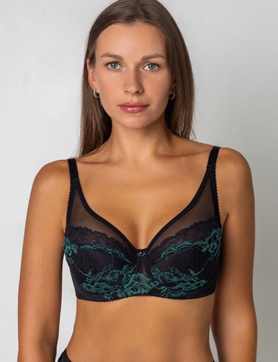 Бюстгальтер на поролоне Fluide EMERALD 6081 черный/изумруд, Цвет: черный/изумруд, Размеры: 75D, изображение 3