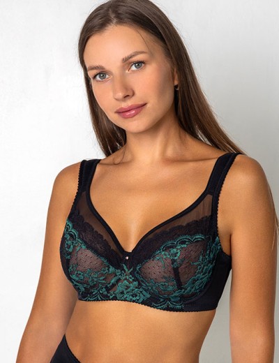Бюстгальтер на широких бретелях Fluide EMERALD 7011 черный/изумруд, Цвет: черный/изумруд, Размеры: 75C, изображение 4