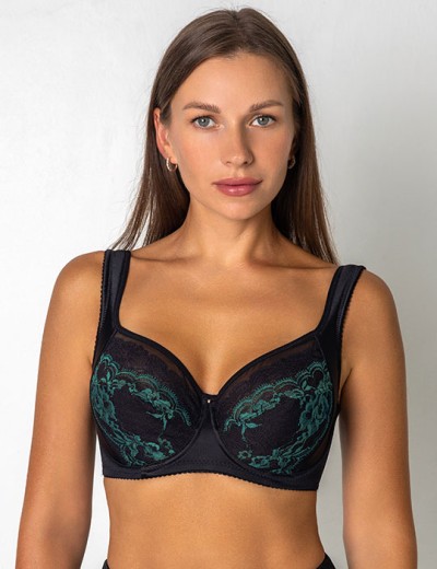 Мягкий бюстгальтер с подкроем Fluide EMERALD 7056 черный/изумруд, Цвет: черный/изумруд, Размеры: 85D, изображение 4