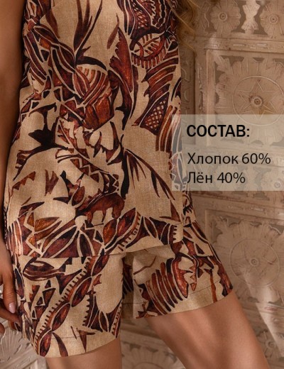 Натуральный комплект с шортами Mia-Amore EPHIOPIA 5454, Цвет: мультицвет, Размеры: XL, изображение 3