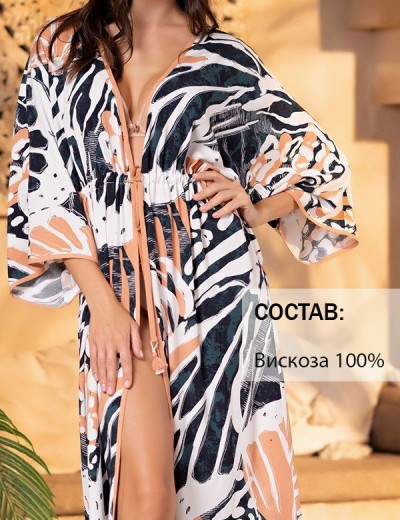 Пляжная туника Mia-Amore MAKHAON 1779, Цвет: черно-белый, Размеры: S/M, изображение 3