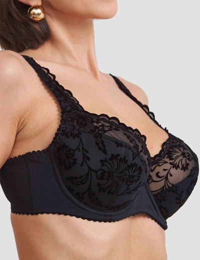 Бюстгальтер полумягкий с флоком Simona M 900 бархат черный, Цвет: бархат черный, Размеры: 70G, изображение 5