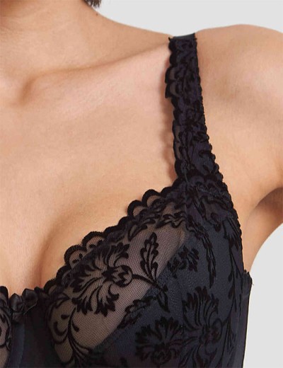 Бюстгальтер полумягкий с флоком Simona M 900 бархат черный, Цвет: бархат черный, Размеры: 70G, изображение 3