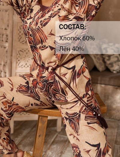 Костюм из хлопка со льном Mia-Amore EPHIOPIA 5456, Цвет: мультицвет, Размеры: 2XL, изображение 3