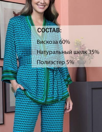 Комплект тройка из вискозы с шелком Mia-Amore KAILI 5036, Цвет: малахит, Размеры: M, изображение 3