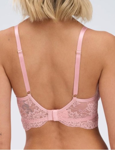 Кружевное бюстье Alles POWDER WHISPER M longline pink, Цвет: розовый, Размеры: 70E, изображение 2