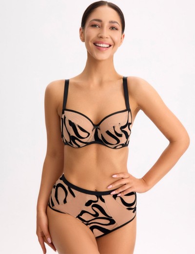 Бюстгальтер мягкий Bella Misteria BLACK AGATE soft, Цвет: телесный+черный, Размеры: 70C, изображение 8