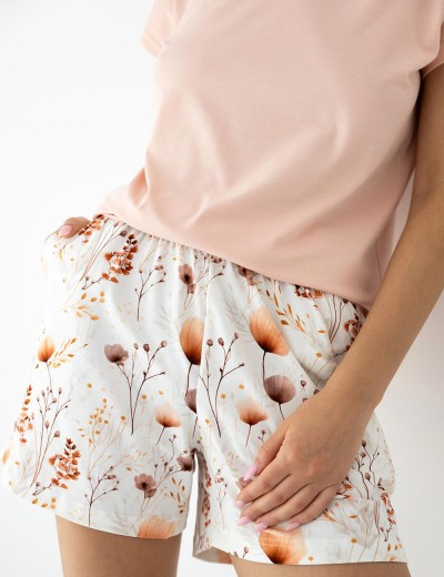 Лёгкая пижама с шортами Sensis ARIELLE, Цвет: персиковый, Размеры: M, изображение 3