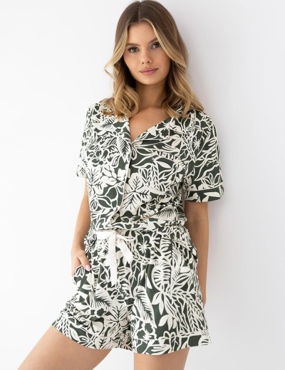 Вискозная пижама с шортами Sensis KAYLEE, Цвет: зелёный, Размеры: M, изображение 3