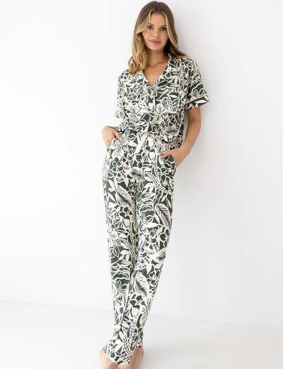 Вискозная пижама с брюками Sensis LOUISE, Цвет: зелёный, Размеры: M, изображение 4