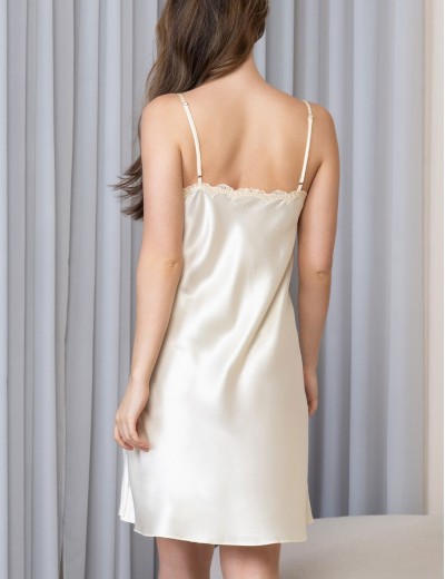 Короткая шелковая сорочка Mia-Amore MARJORY 3961 шампань, Цвет: шампань, Размеры: 2XL, изображение 2