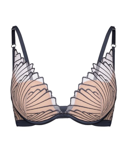 Бюстгальтер бралетт пуш-ап Esotiq NUGAT 43470 бежевый+серый, Цвет: бежевый+серый, Размеры: 65C, изображение 7