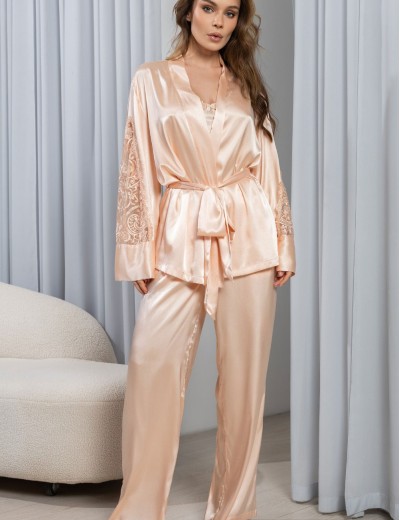 Костюм тройка из шёлка Mia-Amore MARJORY 3966 персик, Цвет: персик, Размеры: 2XL, изображение 2