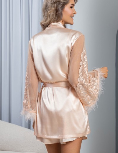 Шелковый комплект-тройка Mia-Amore MARJORY 3967 персик, Цвет: персик, Размеры: 2XL, изображение 4