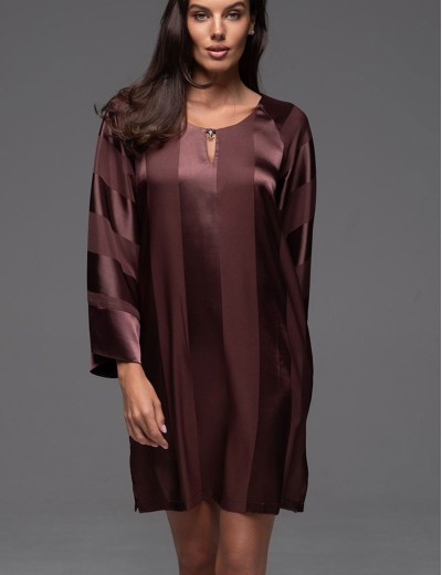 Домашняя туника Mia-Amore ILONA 7541 шоколад, Цвет: шоколад, Размеры: 2XL/3XL, изображение 3