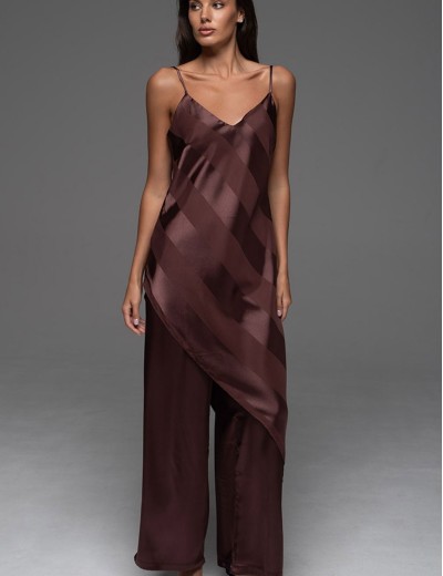 Атласный комплект Mia-Amore ILONA 7544 шоколад, Цвет: шоколад, Размеры: 2XL, изображение 4