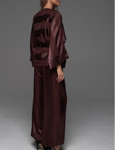 Атласный комплект тройка Mia-Amore ILONA 7545 шоколад, Цвет: шоколад, Размеры: S, изображение 3