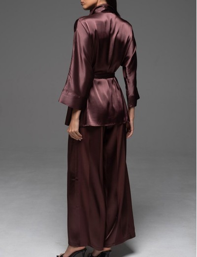 Пижама атласная Mia-Amore ILONA 7546 шоколад, Цвет: шоколад, Размеры: S, изображение 4