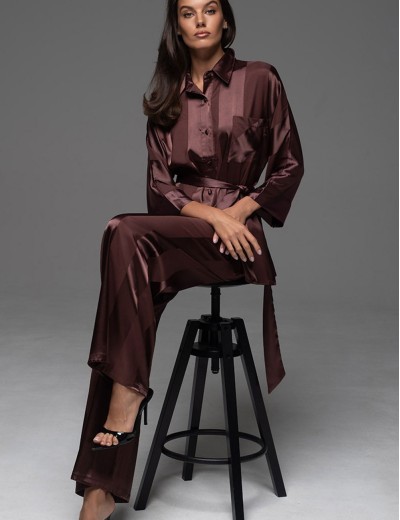Пижама атласная Mia-Amore ILONA 7546 шоколад, Цвет: шоколад, Размеры: S, изображение 3