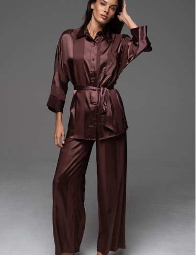 Пижама атласная Mia-Amore ILONA 7546 шоколад, Цвет: шоколад, Размеры: S, изображение 2