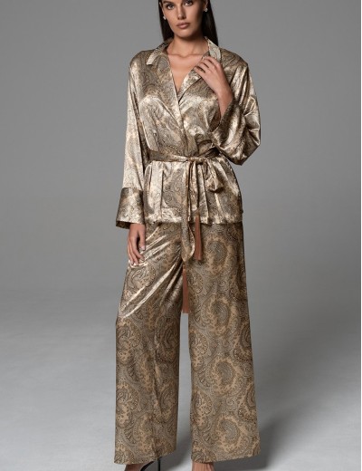 Шелковая классическая пижама Mia-Amore DALIA 4816, Цвет: мультицвет, Размеры: 2XL, изображение 2