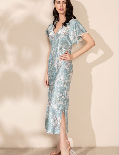 Длинное платье-сорочка Mia-Amore AIRIS 4317, Цвет: нежно-бирюзовый, Размеры: 2XL, изображение 3