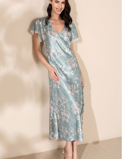 Длинное платье-сорочка Mia-Amore AIRIS 4317, Цвет: нежно-бирюзовый, Размеры: 2XL, изображение 4