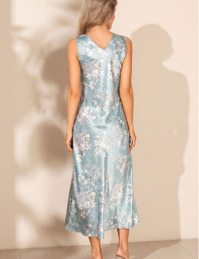 Длинная сорочка из шёлка Mia-Amore AIRIS 4878, Цвет: нежно-бирюзовый, Размеры: 2XL, изображение 2