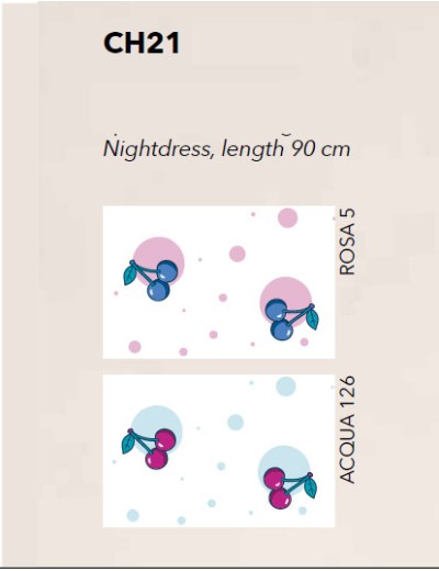 Сорочка из хлопка Sielei CHERRY LOVE CH21 acqua, Цвет: acqua (голубой принт), Размеры: M, изображение 4