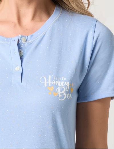 Комплект футболка с капри Sielei DAISY DA11, Цвет: indaco/giallo (индиго/желтый), Размеры: L, изображение 2