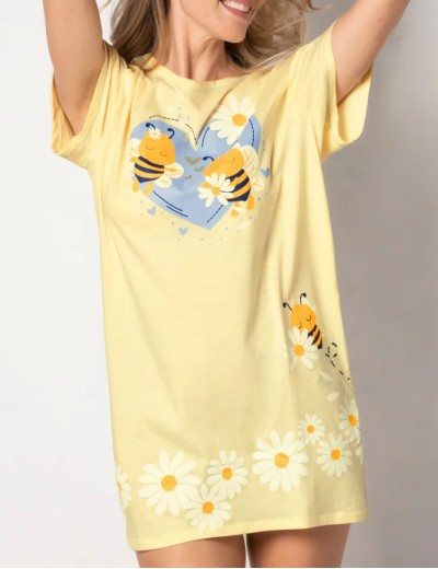 Удлиненная футболка с принтом Sielei DAISY DA42, Цвет: indaco/giallo (индиго/желтый), Размеры: M, изображение 3