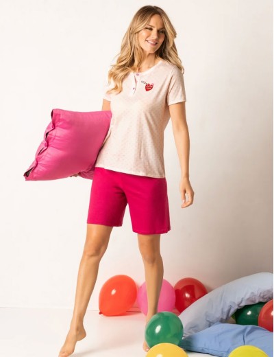 Пижама с шортами Sielei LOVER LO11 mosto, Цвет: mosto (винный), Размеры: L, изображение 2