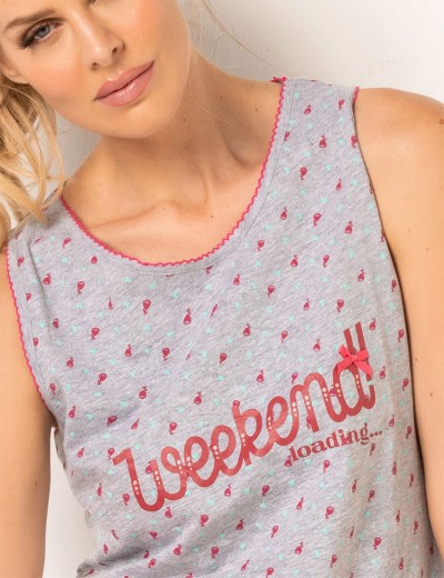 Пижама с брюками-капри Sielei WEEKEND WK10 ciliegia, Цвет: ciliegia (вишневый), Размеры: 2XL, изображение 3