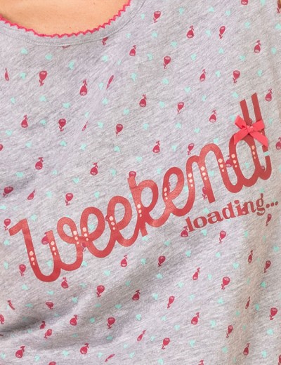 Пижама с брюками-капри Sielei WEEKEND WK10 ciliegia, Цвет: ciliegia (вишневый), Размеры: 2XL, изображение 2