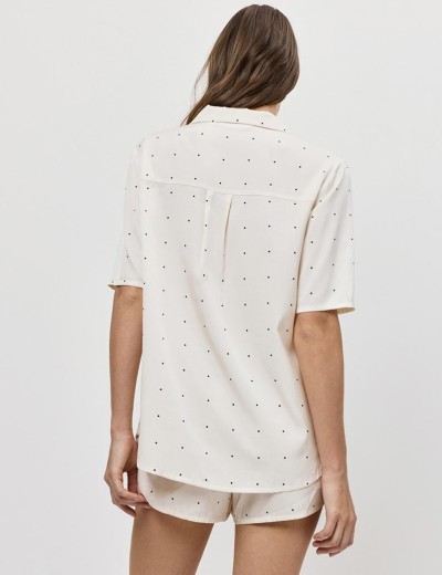 Пижама женская с шортами Aruelle ALBA, Цвет: экрю, Размеры: XS, изображение 2
