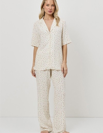 Пижама с брюками Aruelle CAPRIELLE, Цвет: бледно-жёлтый, Размеры: XS, изображение 2