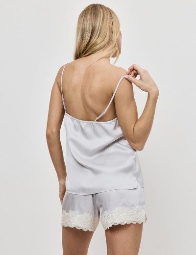 Пижама из атласной вискозы Aruelle EDEN, Цвет: светло-серый, Размеры: XS, изображение 2