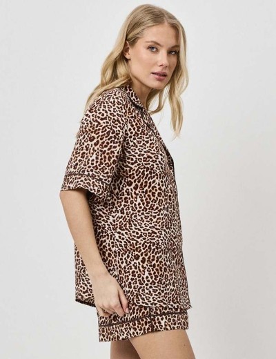 Леопардовая пижама с шортами Aruelle LIOR, Цвет: леопард, Размеры: XS, изображение 3