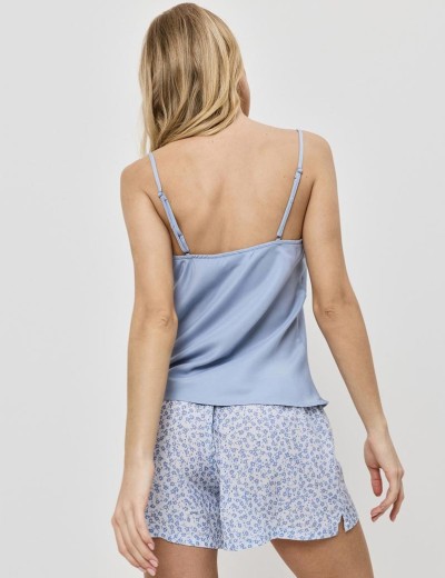 Пижама из топа и шорт Aruelle LULLA, Цвет: светло-голубой, Размеры: XS, изображение 2