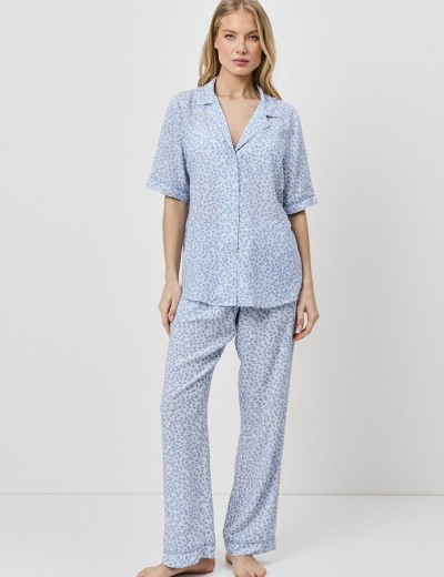 Пижама женская с брюками Aruelle LULLABY, Цвет: светло-голубой, Размеры: XS, изображение 2