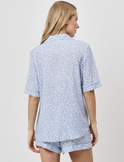 Пижама женская с шортами Aruelle LULLABY, Цвет: светло-голубой, Размеры: XS, изображение 2