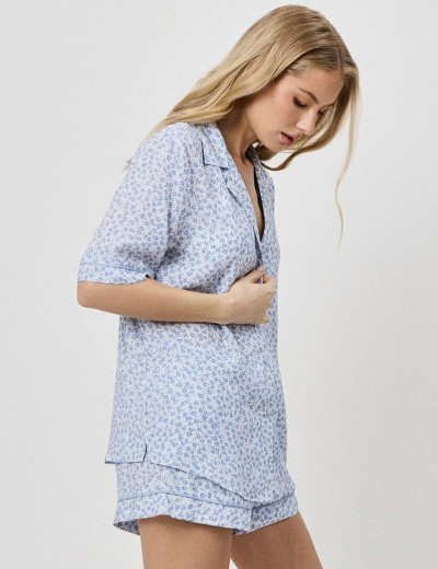 Пижама женская с шортами Aruelle LULLABY, Цвет: светло-голубой, Размеры: XS, изображение 3