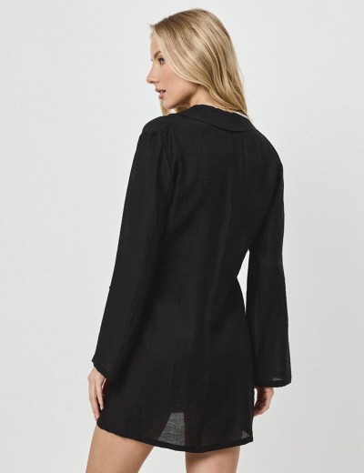 Платье-туника с запахом Aruelle NOIR, Цвет: чёрный, Размеры: XS, изображение 2