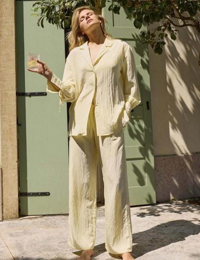 Комплект женский с брюками Aruelle SOLARA SET, Цвет: лимон, Размеры: XS, изображение 4